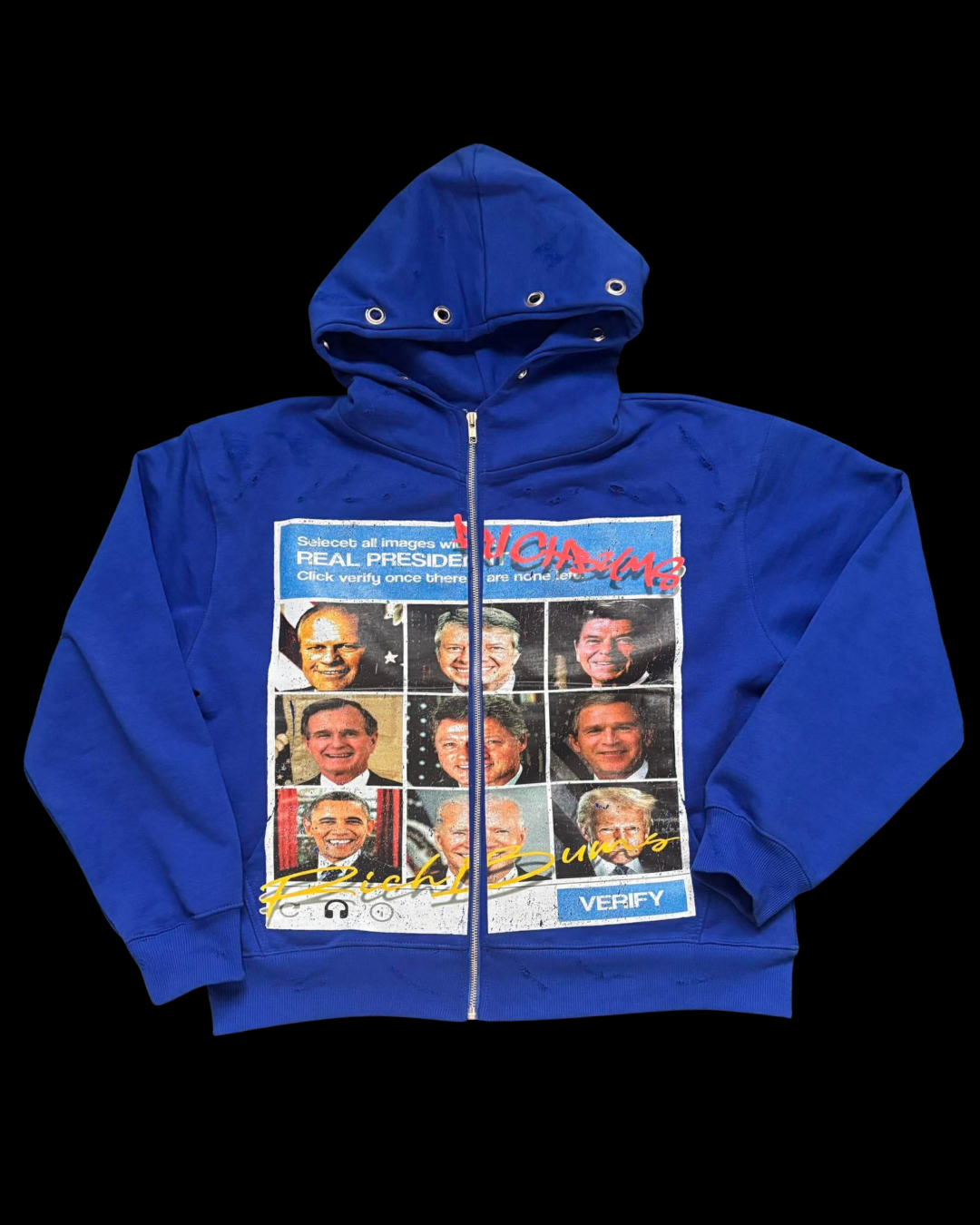 BLUE “RICH PRESIDENTS” HOODIE