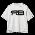 DISTRESSED RB WHITE TEE