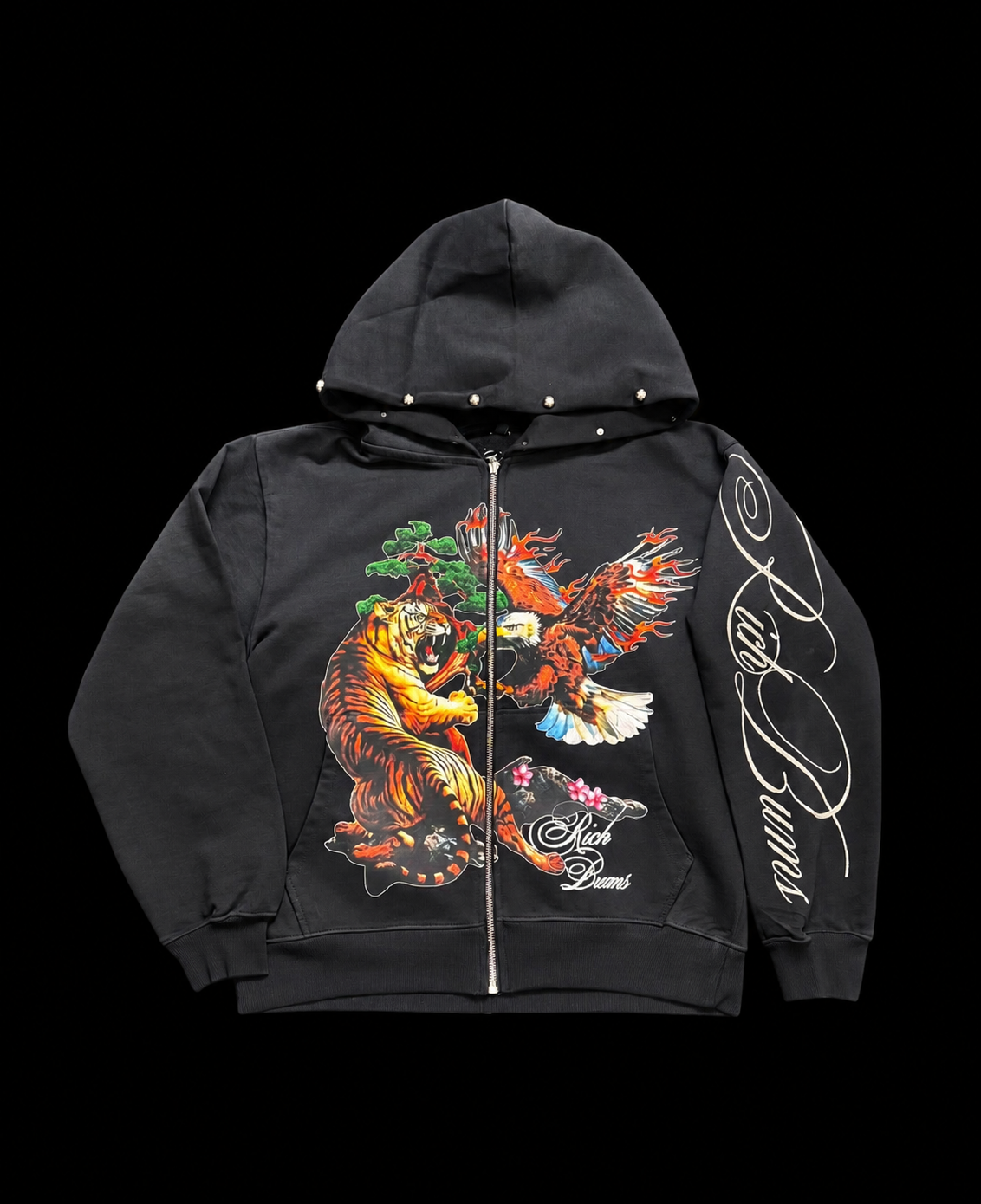 BLACK “RICH LIFESTYLE” FULL ZIP JACKET